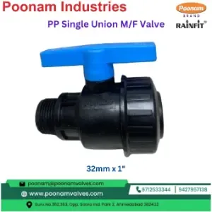 Push Pp Single Union Mf Valve 1 (32Mm)