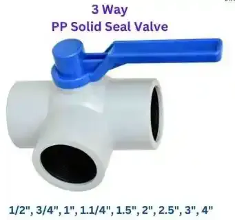 3 Way Pp Solid Seal Gray Valve
